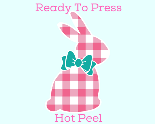 Plaid Bunny Easter DTF TRANSFER or UV DTF STICKER