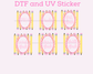 All Grades Girl School Pencils Bow TRANSFER