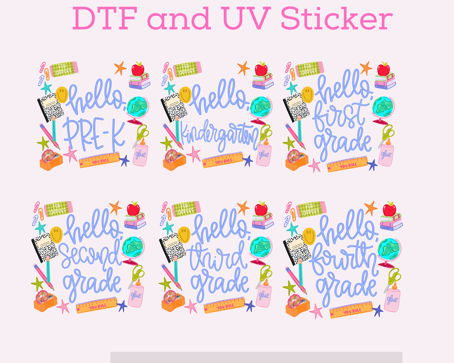 All Grades Girl School Supplies DTF TRANSFER