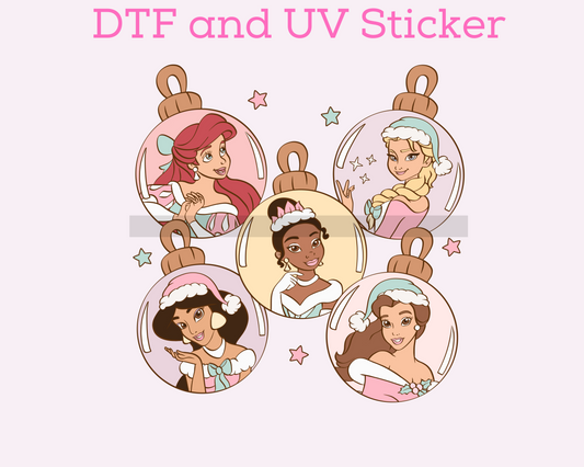 Magical Ice Princess Ornaments Christmas DTF TRANSFER or UV DTF STICKER
