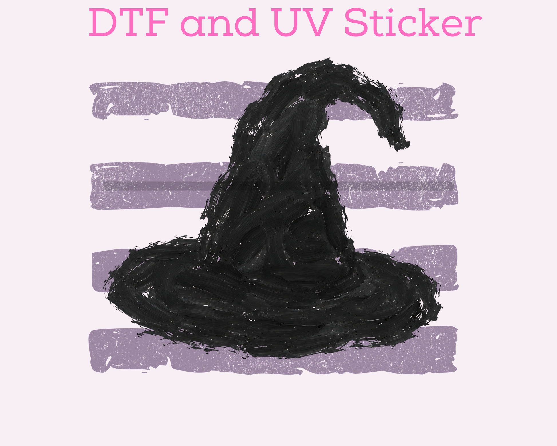 Witch Hat Purple Stripes Halloween DTF TRANSFER