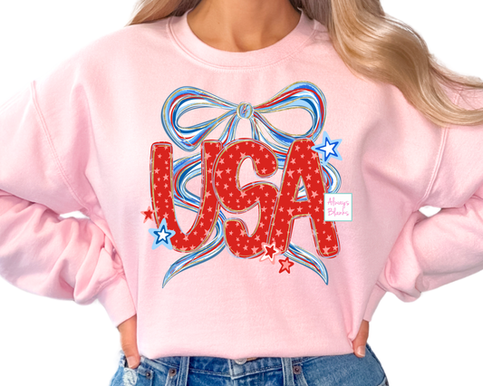 USA bow Coquette Patriotic DTF TRANSFER