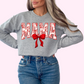 Varsity Red Floral Mama Coquette Bow Trendy Family Valentine's Day DTF TRANSFER or UV DTF STICKER DECAL