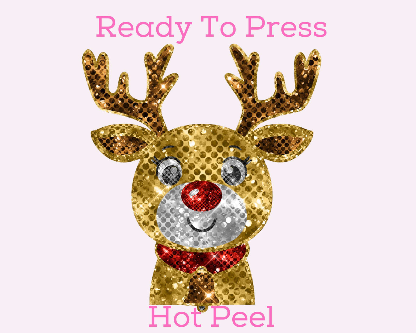 Faux Sequins Rudolph DTF TRANSFER or UV DTF STICKER