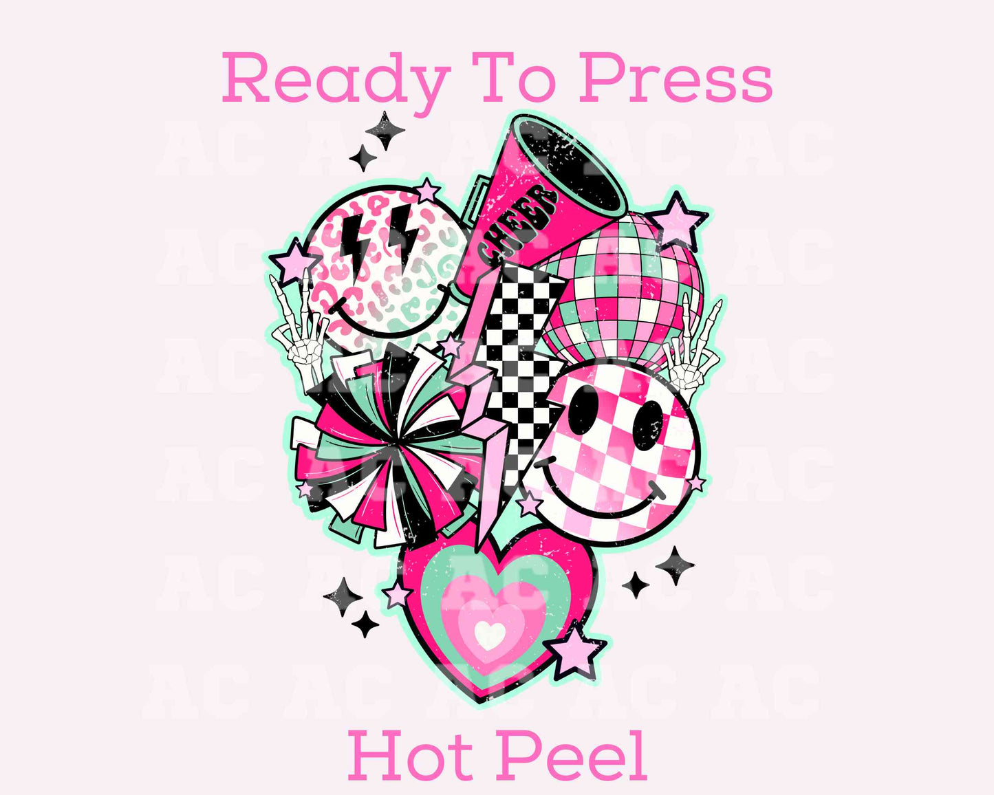 Retro Cheer DTF TRANSFER or UV DTF STICKER