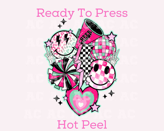 Retro Cheer DTF TRANSFER or UV DTF STICKER