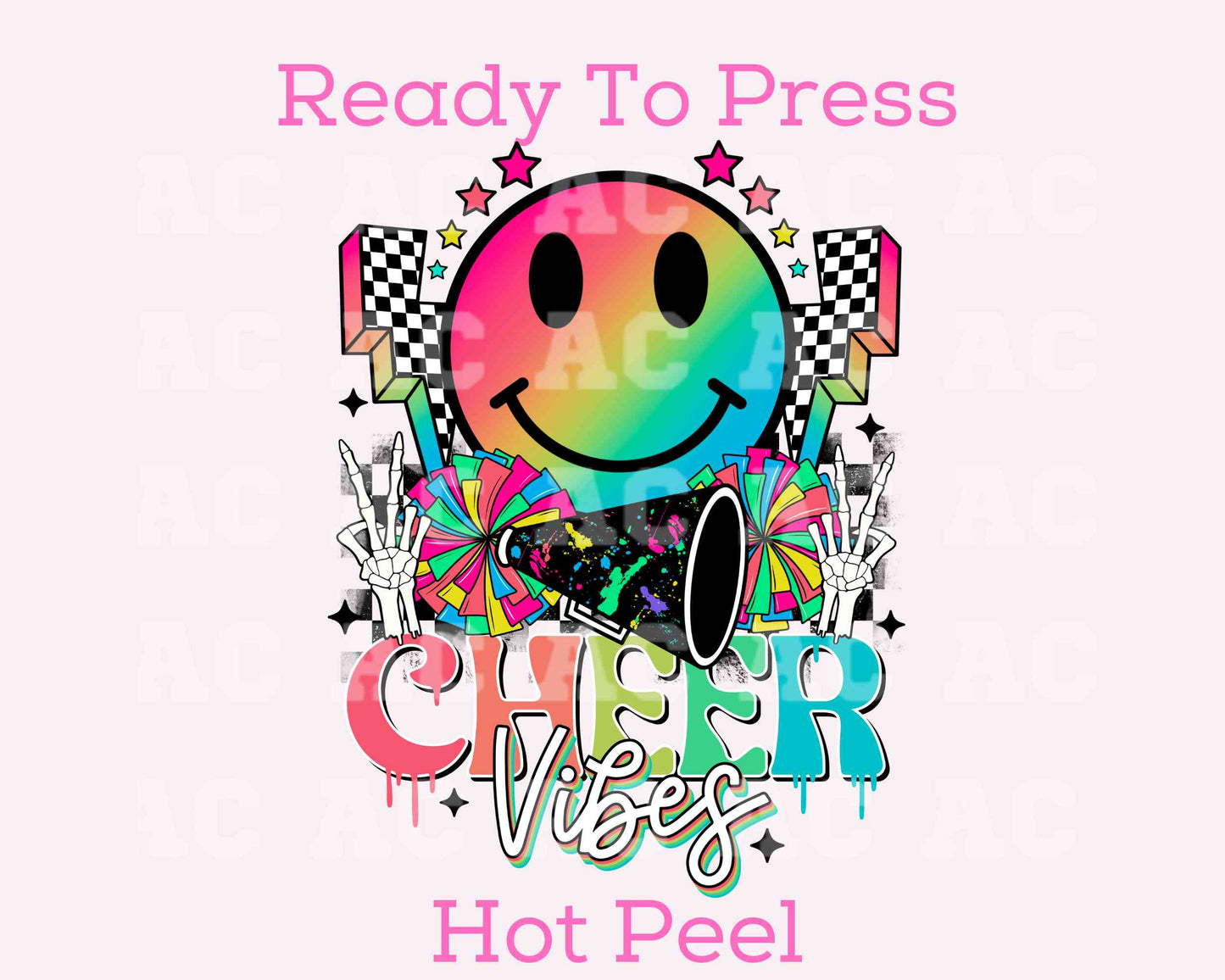 Cheer Vibes DTF TRANSFER or UV DTF STICKER