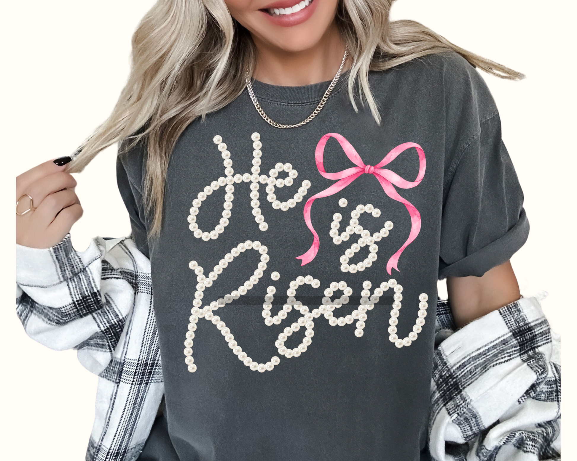 He Is Risen Religious Easter DTF TRANSFER or UV DTF STICKER