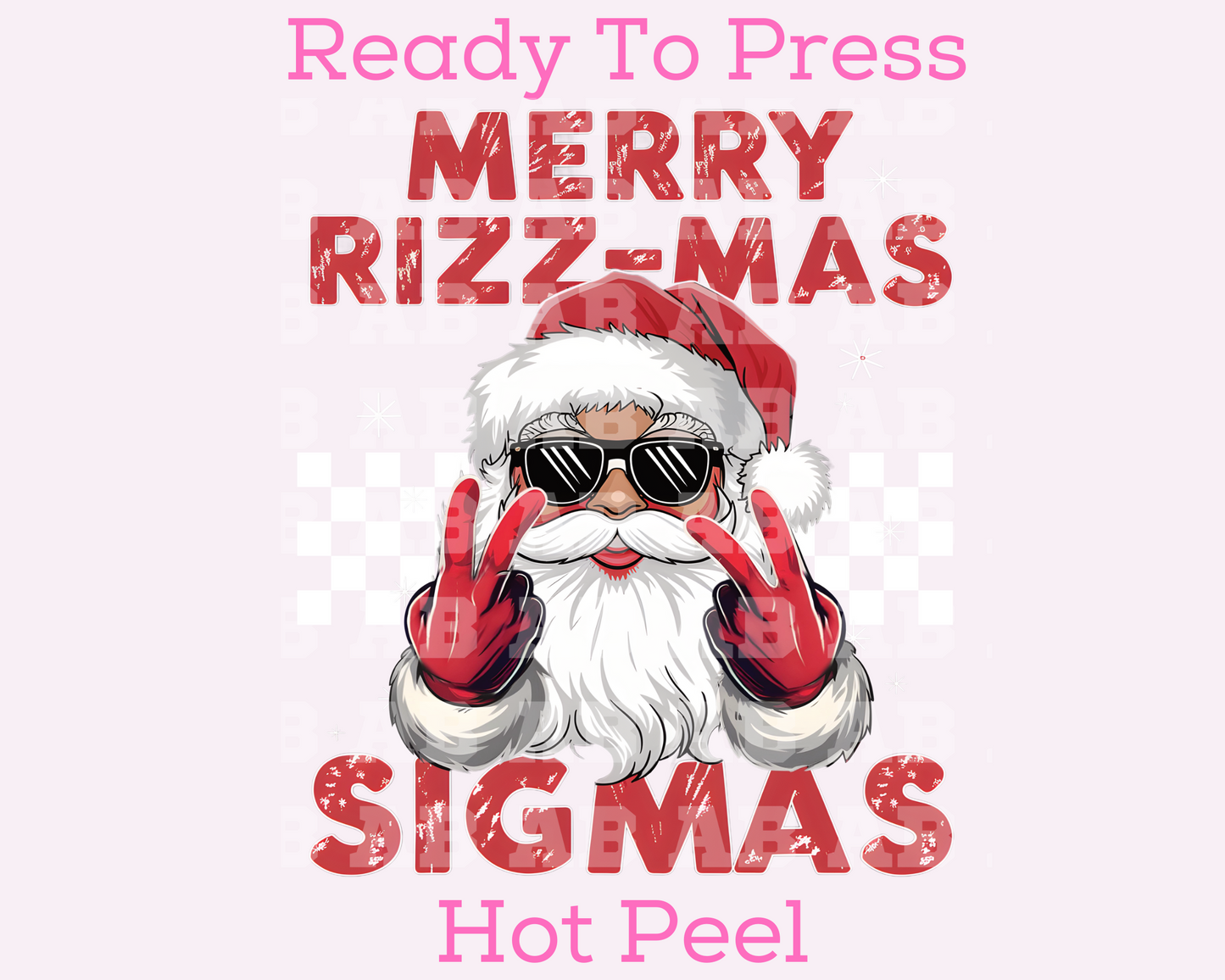 Red Merry Rizz-Mas Sigmas (Distressed) Christmas DTF TRANSFER  or UV DTF STICKER