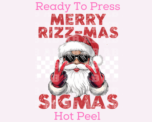 Red Merry Rizz-Mas Sigmas (Distressed) Christmas DTF TRANSFER  or UV DTF STICKER
