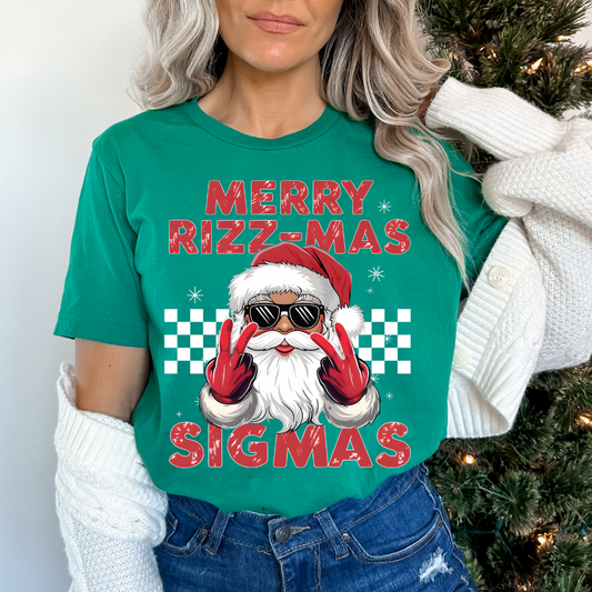 Red Merry Rizz-Mas Sigmas (Distressed) Christmas DTF TRANSFER or UV DTF STICKER
