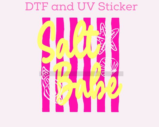 Salt Babe Stripes DTF TRANSFER or UV DTF STICKER