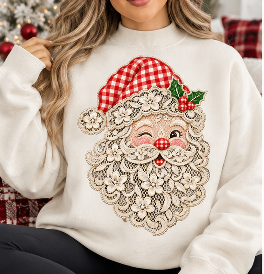 Lace Santa Christmas DTF TRANSFER