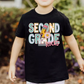 Second Grade Rocks Girl (Faux Embroidery) Grade Level 2nd Grade DTF TRANSFER or UV DTF STICKER
