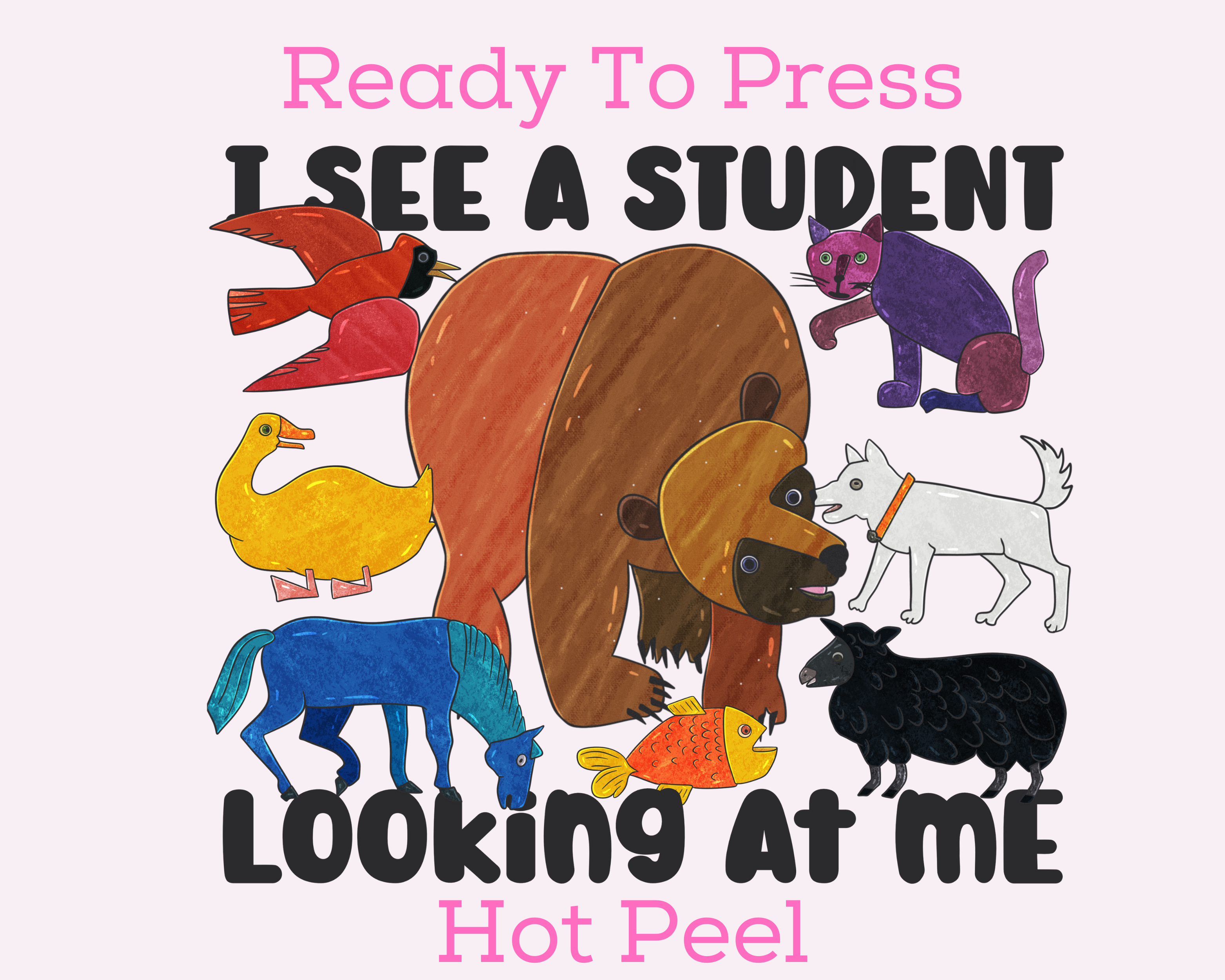 Brown Bear I See a Student DTF TRANSFER or UV DTF STICKER DECAL – Shop ...
