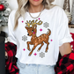 Faux Sequins Reindeer DTF TRANSFER or UV DTF STICKER