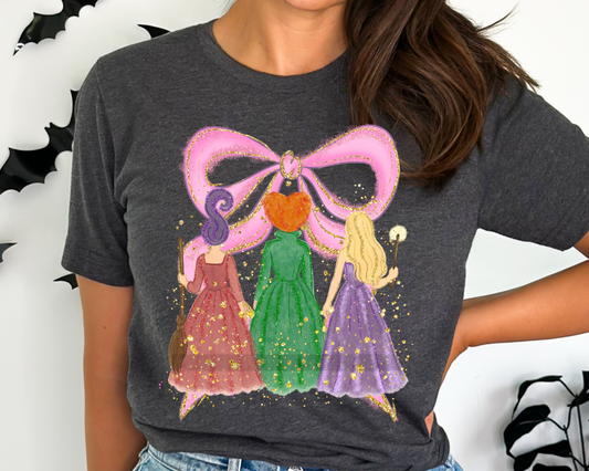 Magical Halloween Sisters with Bow DTF TRANSFER or UV DTF STICKER