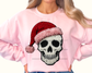 Skull Christmas Hat Sequins Faux Texture Christmas DTF TRANSFER