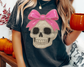 Girl Skull with Bow Halloween DTF TRANSFER
