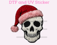 Skull Christmas Hat Sequins Faux Texture Christmas DTF TRANSFER