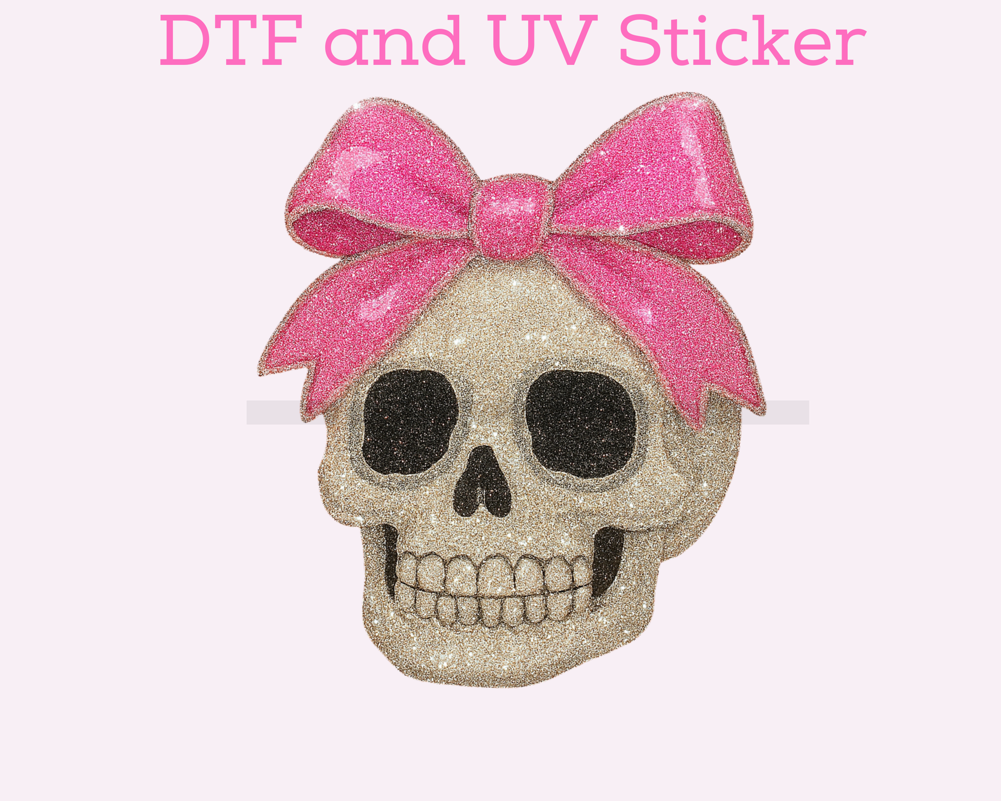 Girl Skull with Bow Halloween DTF TRANSFER