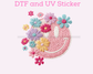 Spring Happy Face Floral DTF TRANSFER or UV DTF STICKER