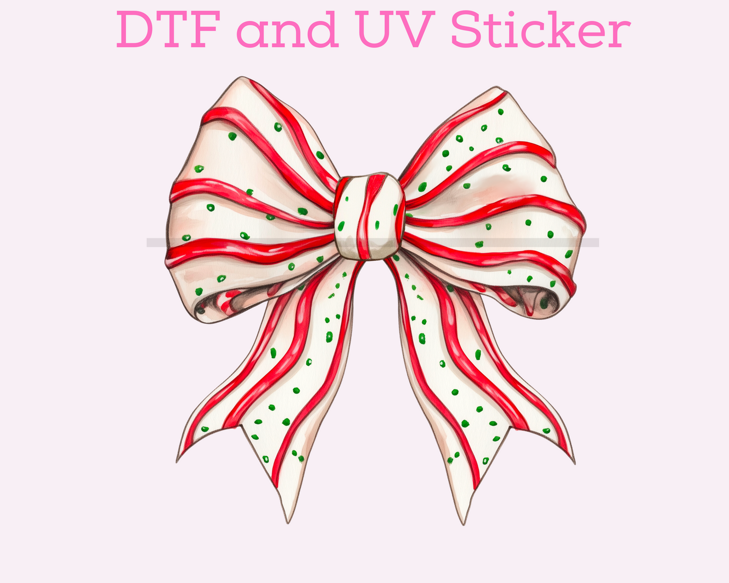 Christmas Snacks Coquette Bow DTF TRANSFER or UV DTF STICKER