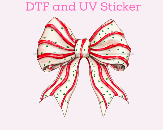 Christmas Snacks Coquette Bow DTF TRANSFER or UV DTF STICKER