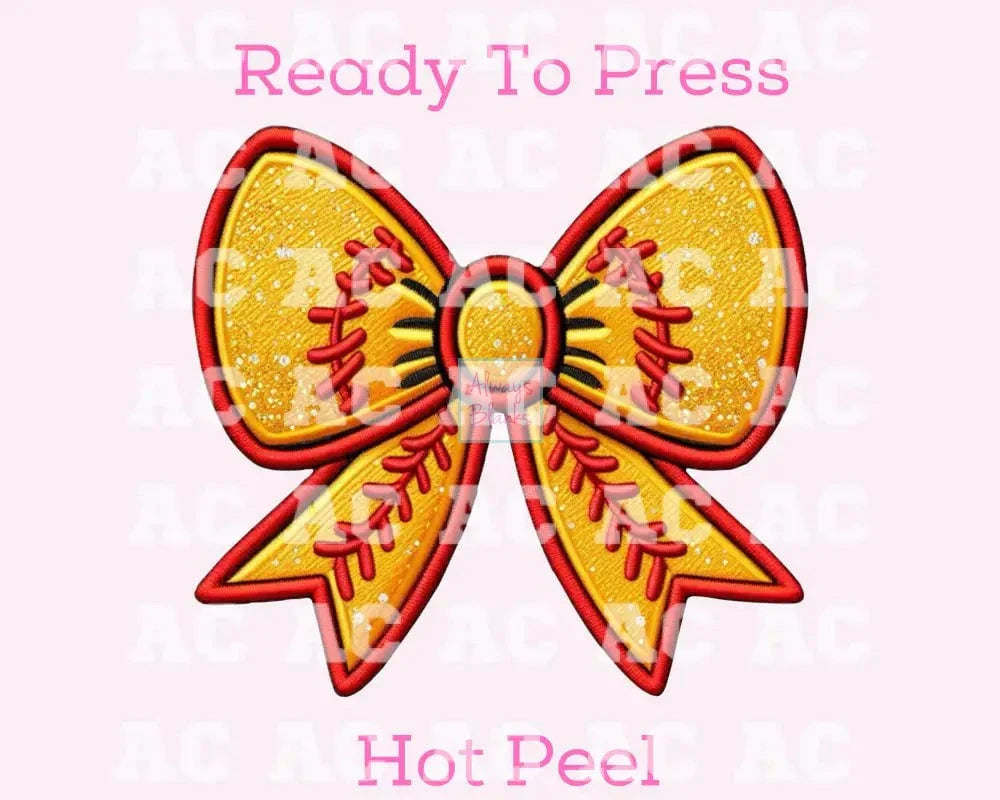 Softball Bow Dtf Transfer