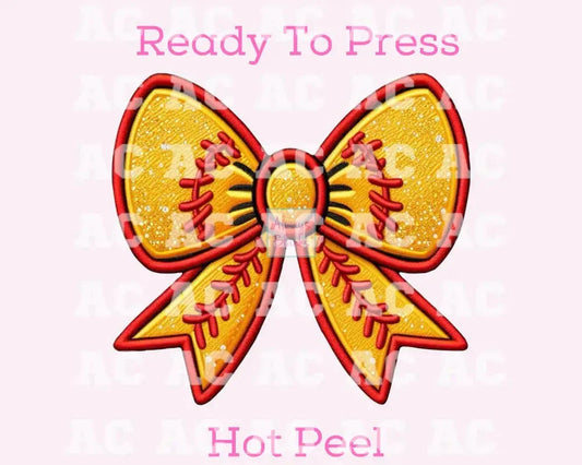 Softball Bow Dtf Transfer