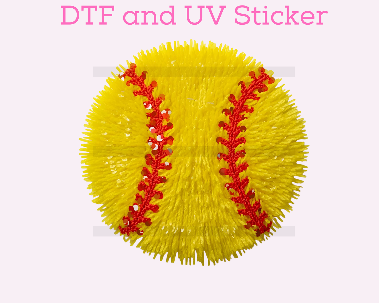 Softball Faux Texture DTF TRANSFER or UV DTF STICKER DECAL