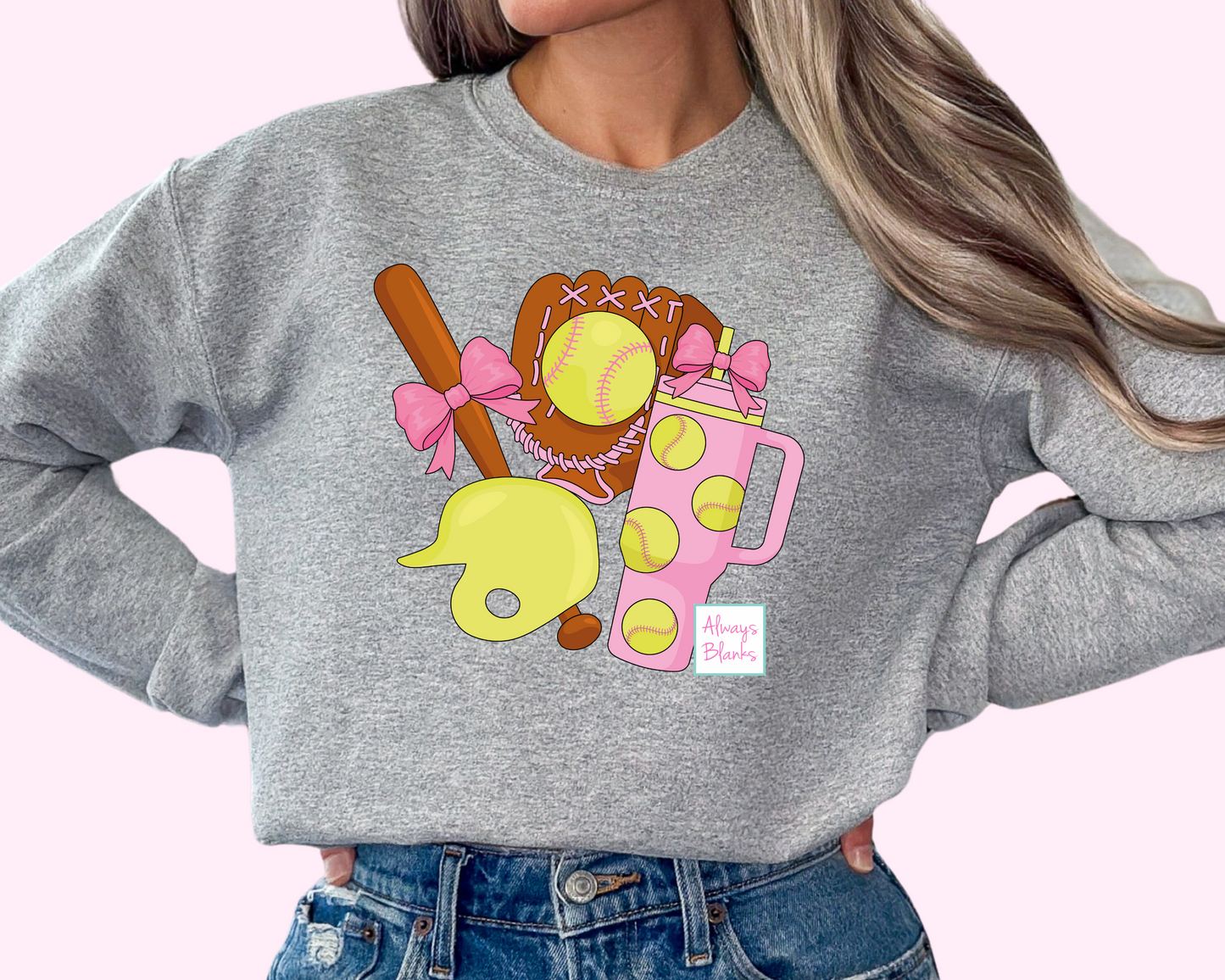 Softball Coquette bow DTF TRANSFER or UV DTF STICKER DECAL