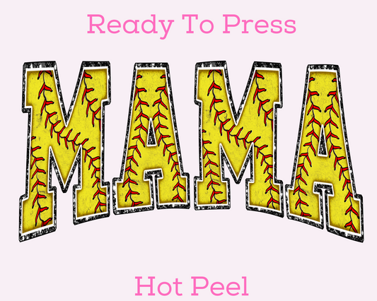 Softball Mama DTF TRANSFER or UV DTF STICKER DECAL