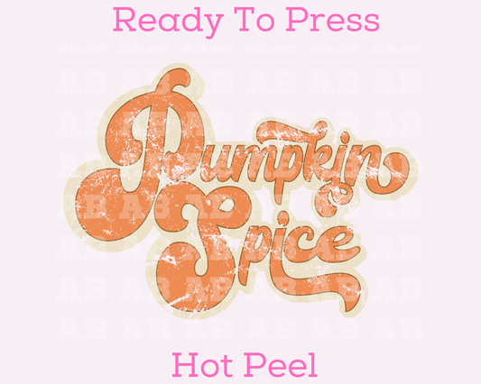 Retro Pumpkin Spice Distressed Fall DTF TRANSFER or UV DTF STICKER DECAL