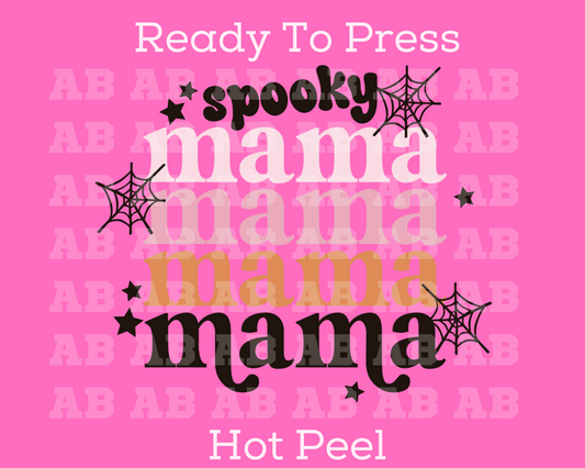Spooky Mama Webs Mom Halloween DTF TRANSFER or UV DTF STICKER DECAL