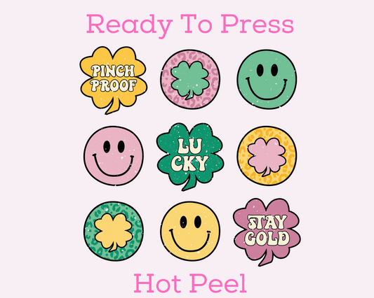 Smiley Collage St. Patrick's Day DTF TRANSFER