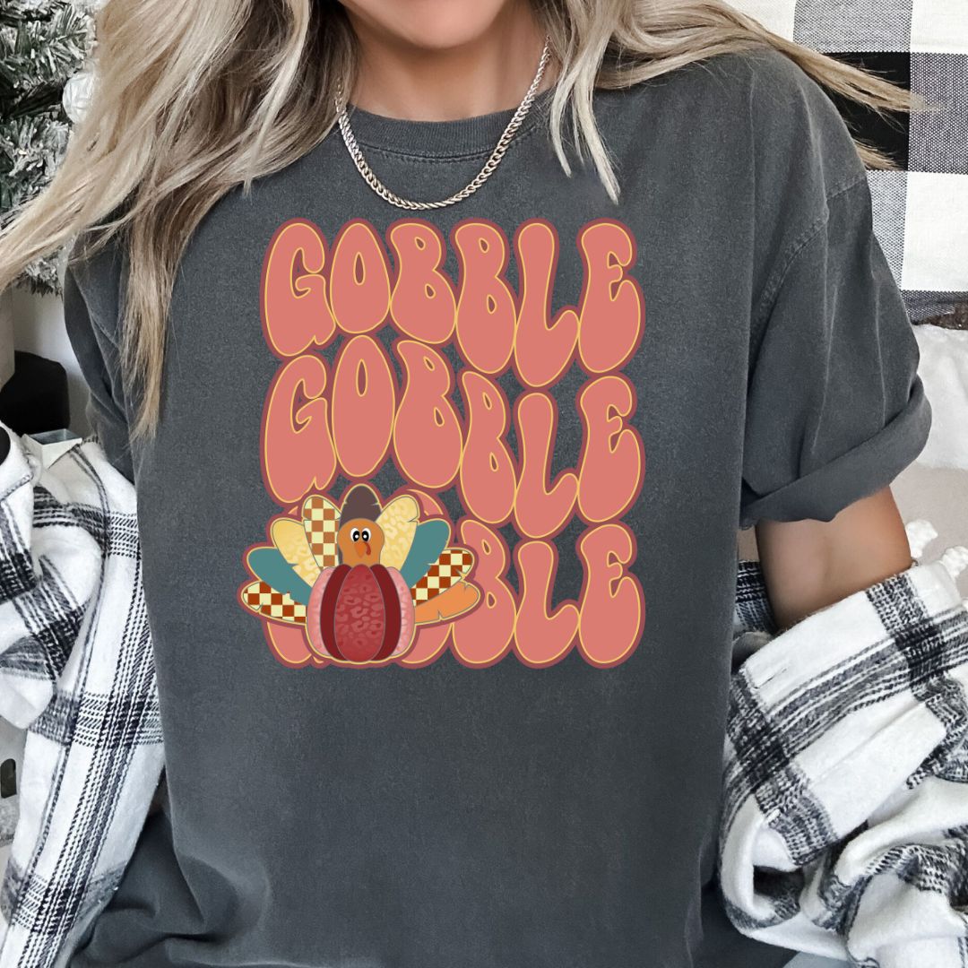 Turkey Stacked Gobble DTF TRANSFER or UV DTF STICKER DECAL