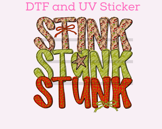 Green Man Stink DTF TRANSFER or UV DTF STICKER