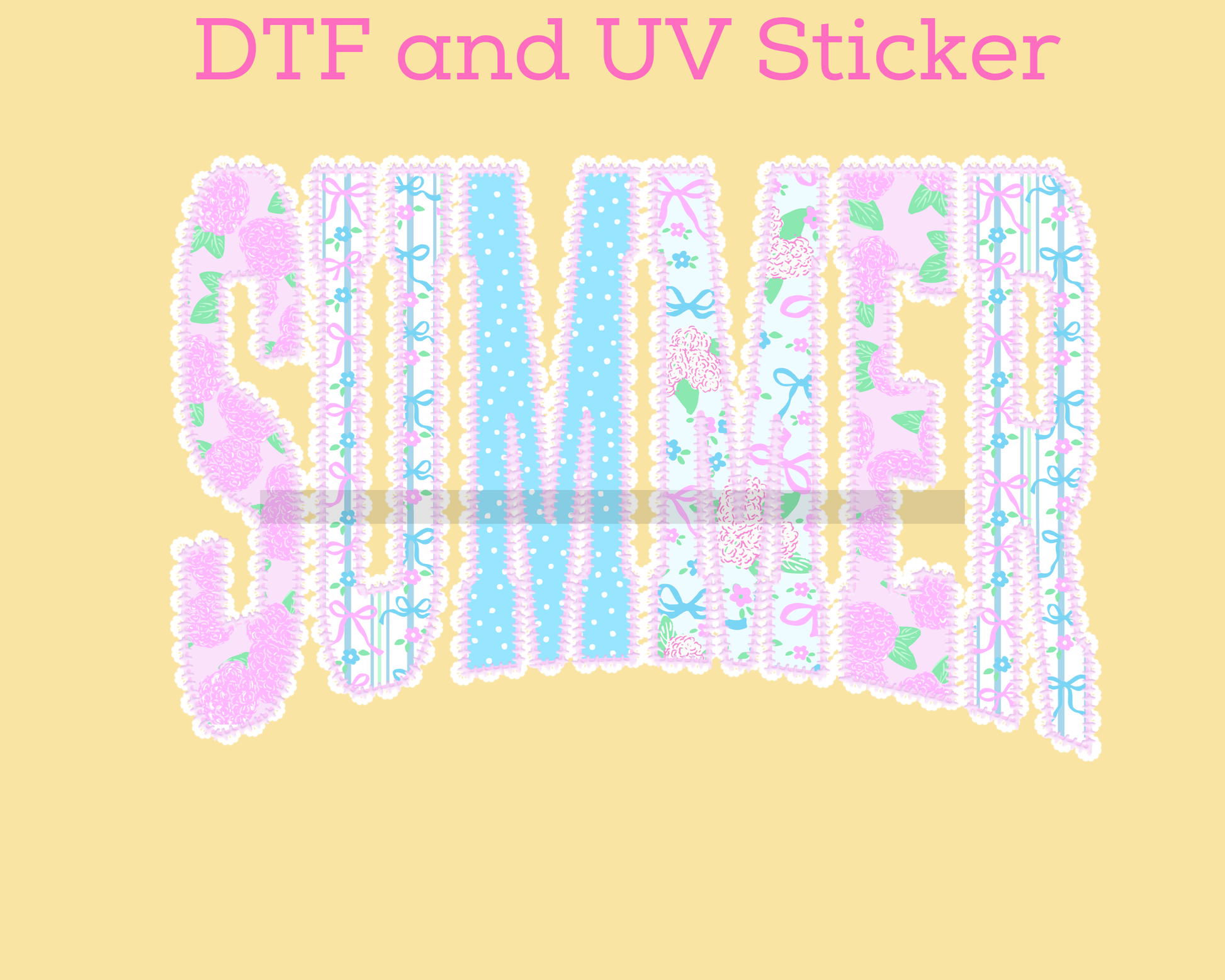 Summer Varsity Letters DTF TRANSFER or UV DTF STICKER