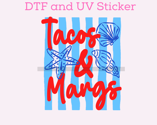 Tacos & Margs Beach Summer Cinco De Mayo DTF TRANSFER