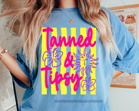 Tanned & Tipsy DTF TRANSFER or UV DTF STICKER