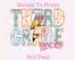 Third Grade Rocks Girl (Faux Embroidery) Grade Level 3d Grade DTF TRANSFER or UV DTF STICKER