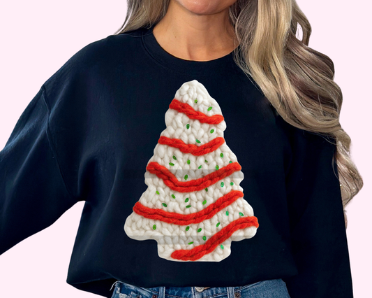 Cake Faux texture Christmas Tree Christmas DTF TRANSFER or UV DTF STICKER