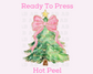 Pink Coquette Bow (Faux Glitter) Sparkle Tree Christmas DTF TRANSFER or UV DTF STICKER DECAL
