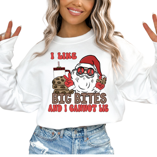 Santa I Like Big Bites And I Cannot Lie Christmas DTF TRANSFER or UV DTF STICKER