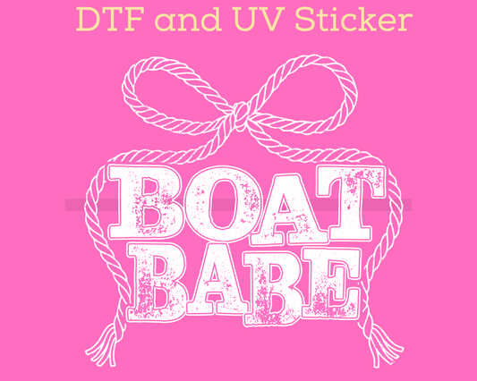 Boat Babe Summer DTF TRANSFER or UV DTF STICKER