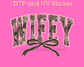 WIFEY Camo with Bow Varsity Wife DTF TRANSFER or UV DTF STICKER DECAL