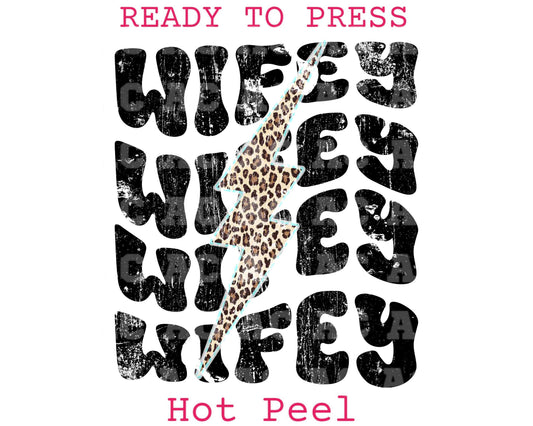 Wifey Lightning (Leopard) DTF TRANSFER or UV DTF STICKER DECAL