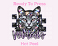 Checkered Wildcats Faux Embroidery School Mascot DTF TRANSFER or UV DTF STICKER
