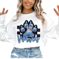 Checkered Wolves Faux Embroidery School Mascot DTF TRANSFER or UV DTF STICKER